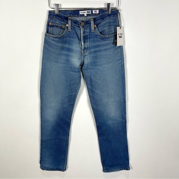 RE/DONE Crop Low Slung Jeans Reconstructed Levi’s - Picture 1 of 16